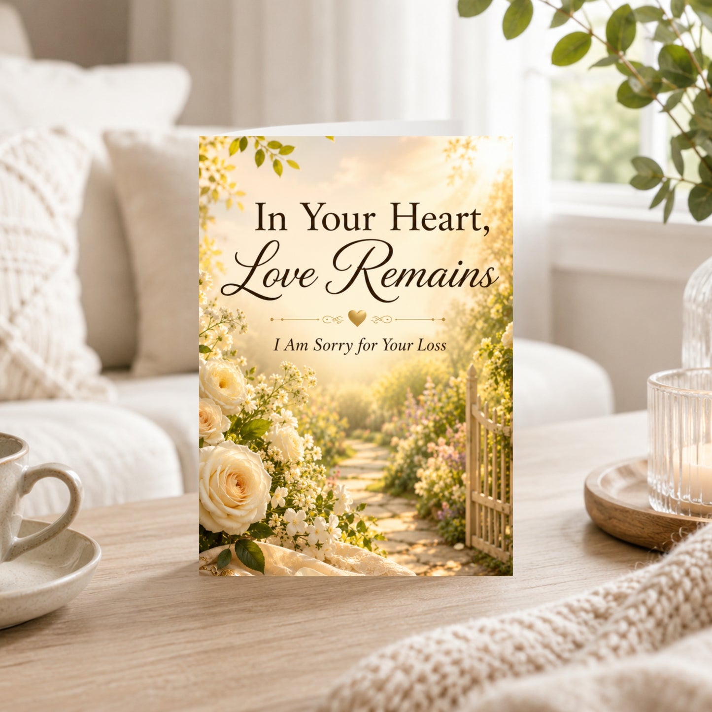 In Your Heart, Love Remains — Sympathy & Remembrance Greeting Card