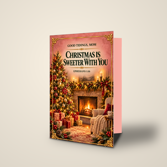 Christmas Is Sweeter With You — Christmas Card for Mom