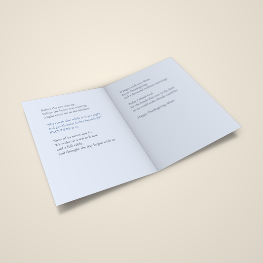 She Riseth While It Is Yet Night — Thanksgiving Card for Mom