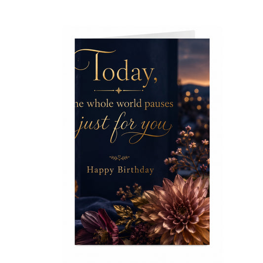 Today, the Whole World Pauses Just for You — Birthday Greeting Card