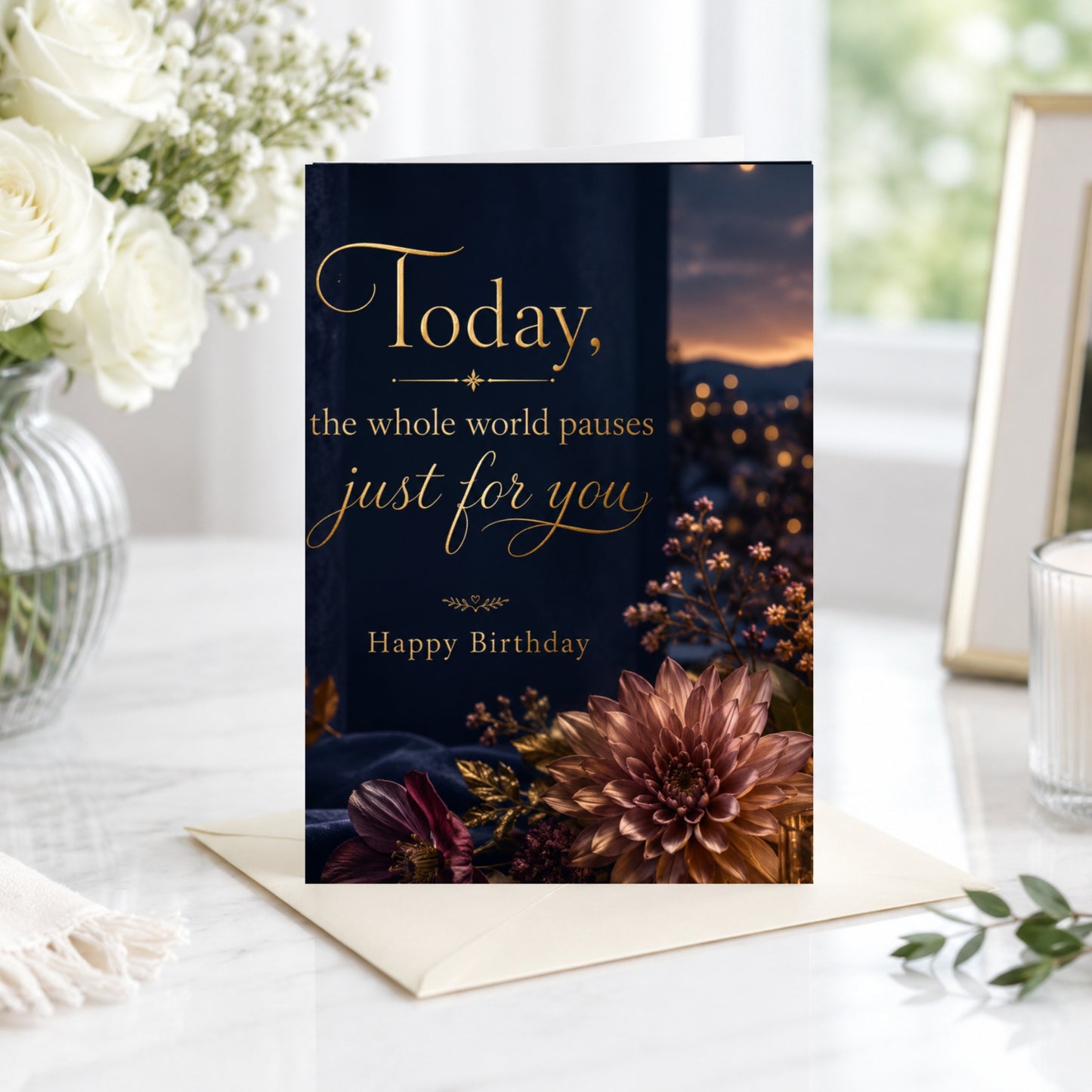 Today, the Whole World Pauses Just for You — Birthday Greeting Card