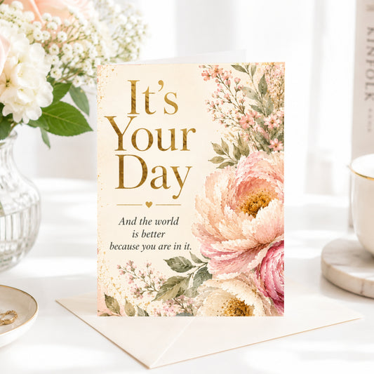 It's Your Day — Birthday Celebration Greeting Card
