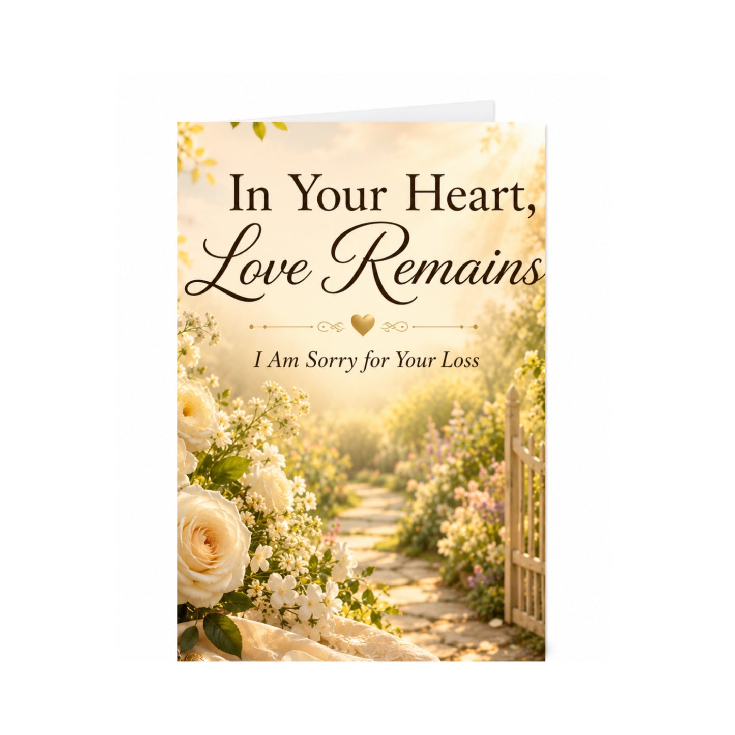 In Your Heart, Love Remains — Sympathy & Remembrance Greeting Card
