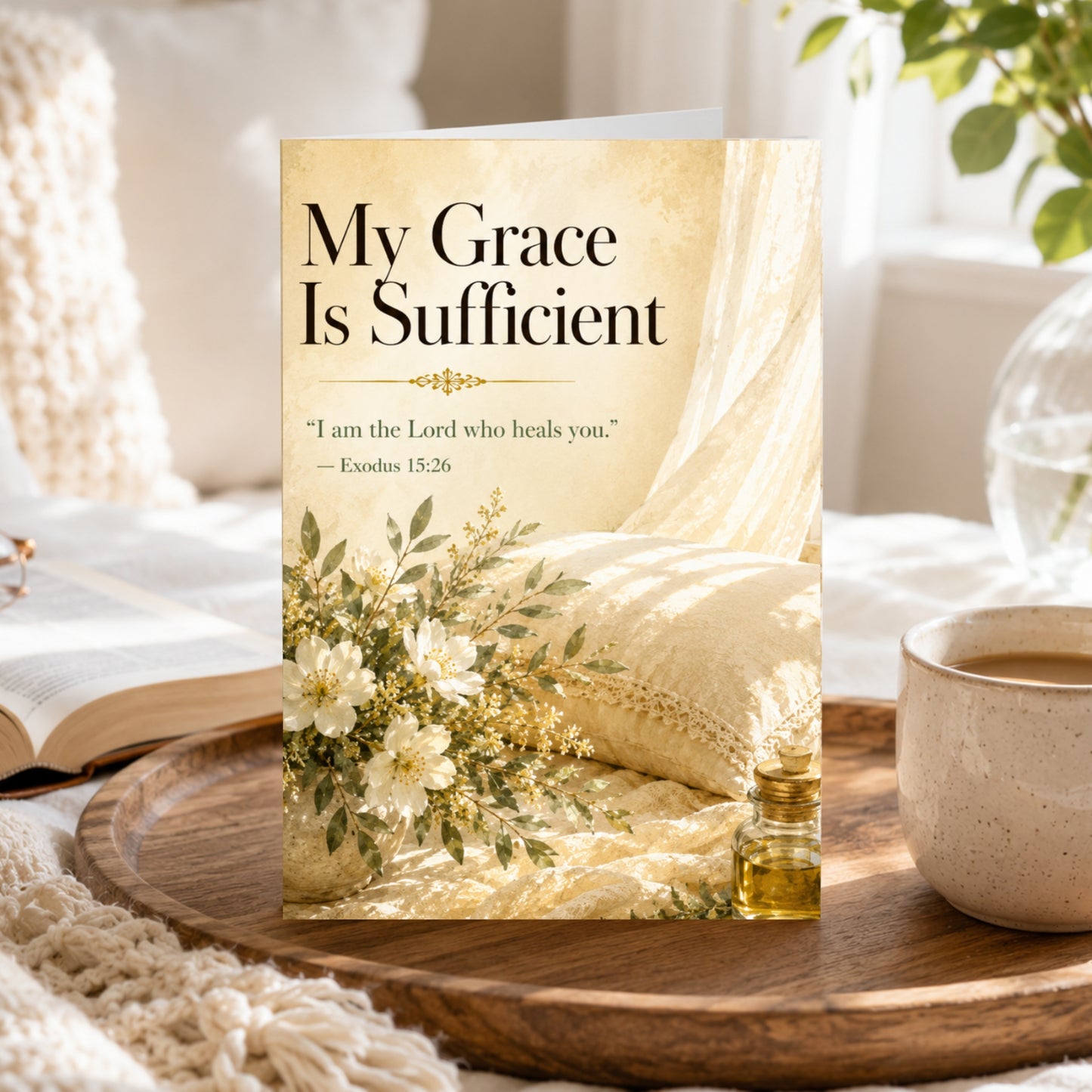 My Grace Is Sufficient — Healing & Encouragement Greeting Card