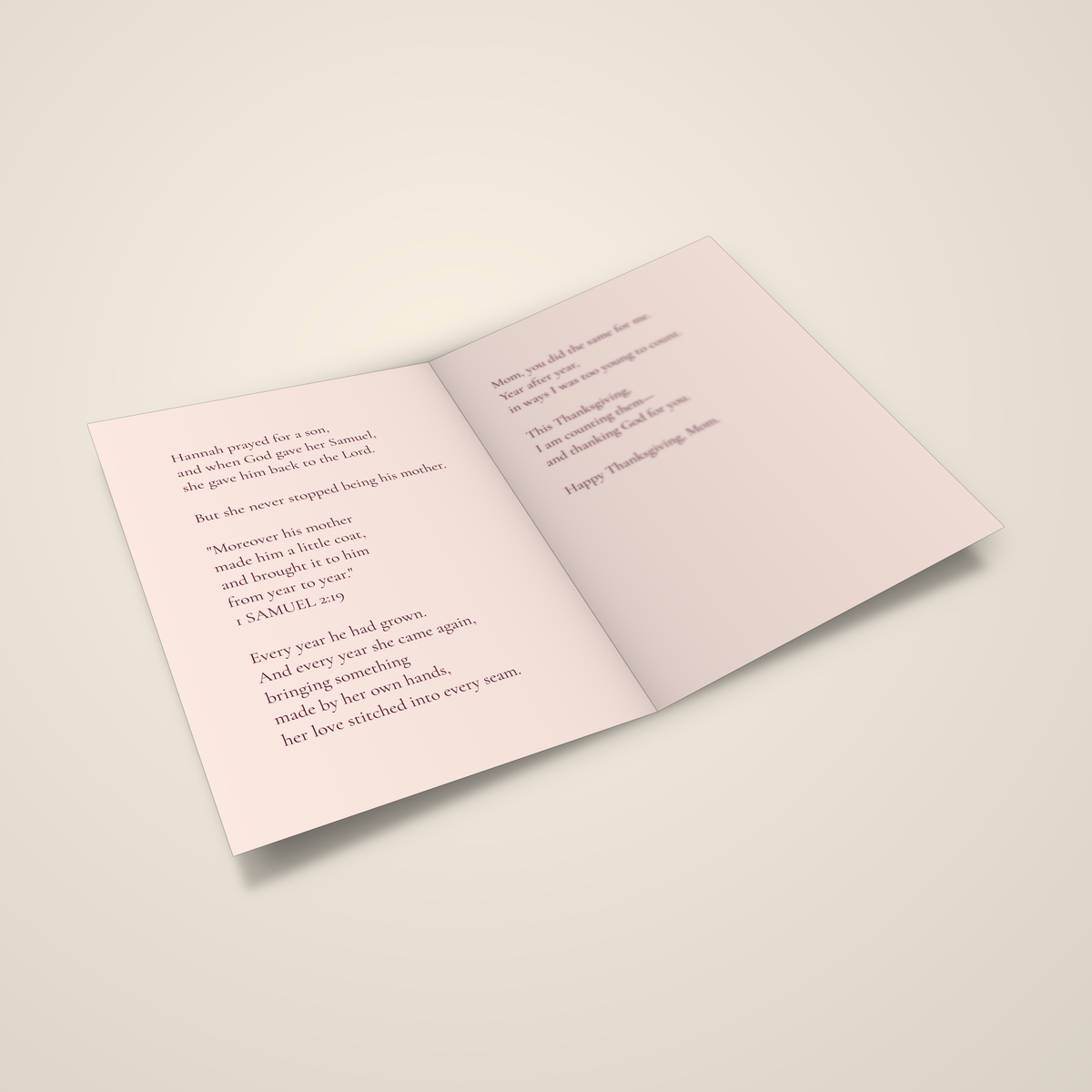 A Little Coat — Thanksgiving Card for Mom