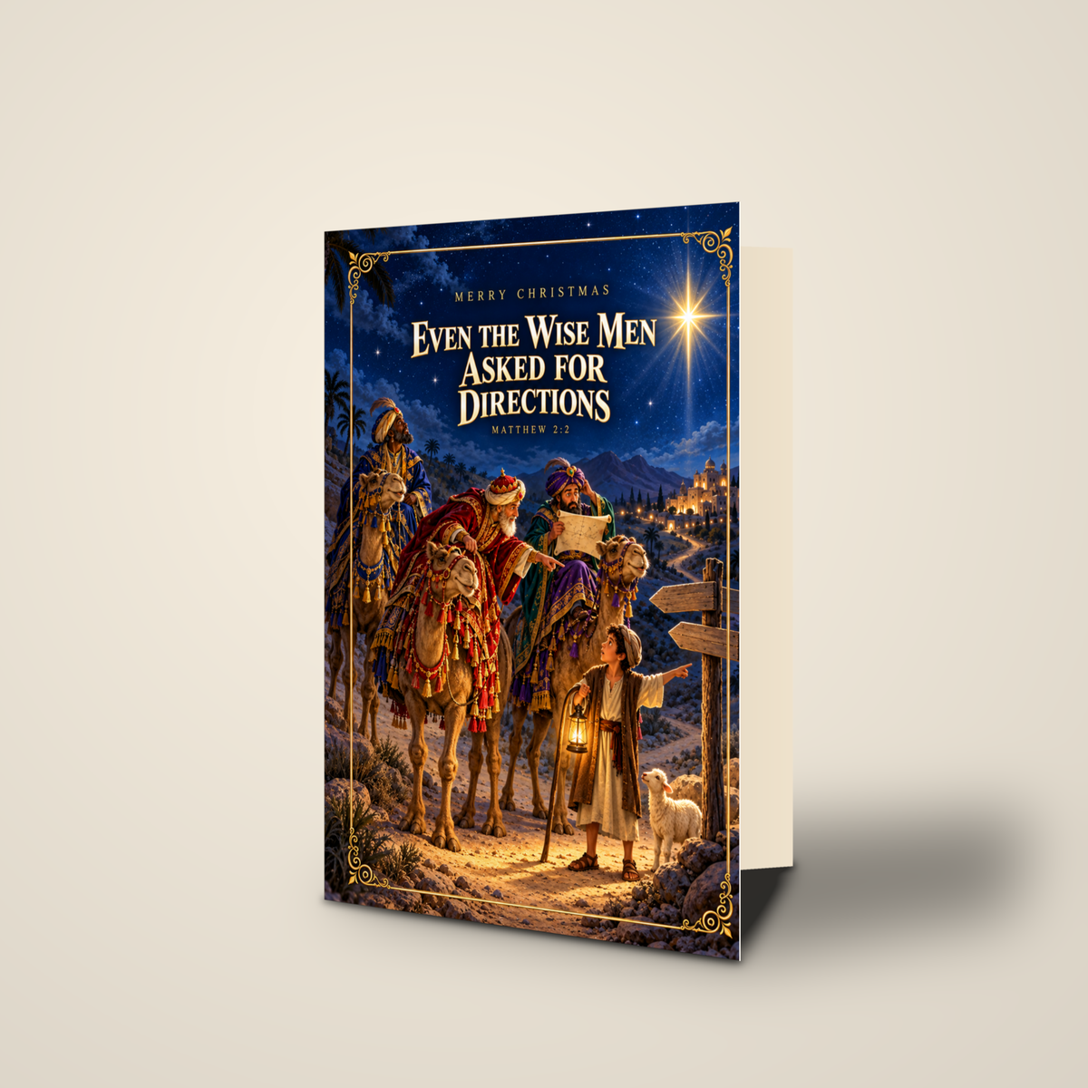 Even the Wise Men Asked for Directions — Christmas Greeting Card