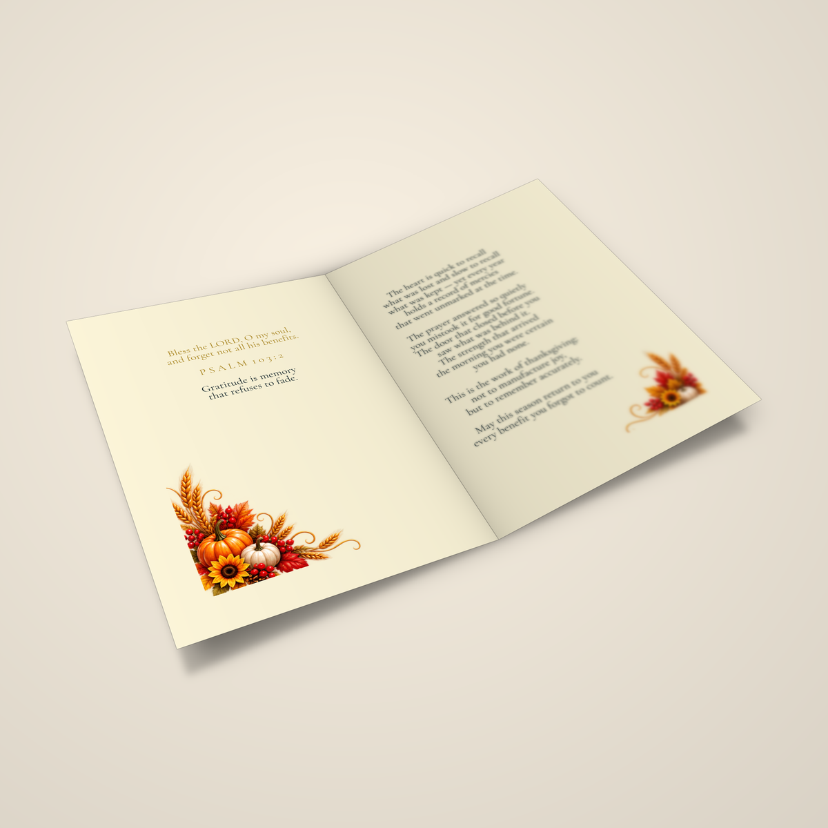 Forget Not — Thanksgiving Greeting Card