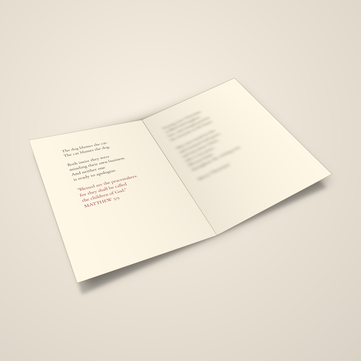 We Agreed to Keep the Peace — Christmas Greeting Card