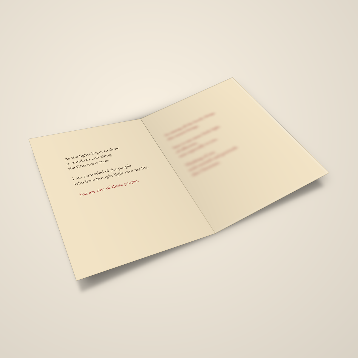 One More Light, Just for You — Christmas Greeting Card