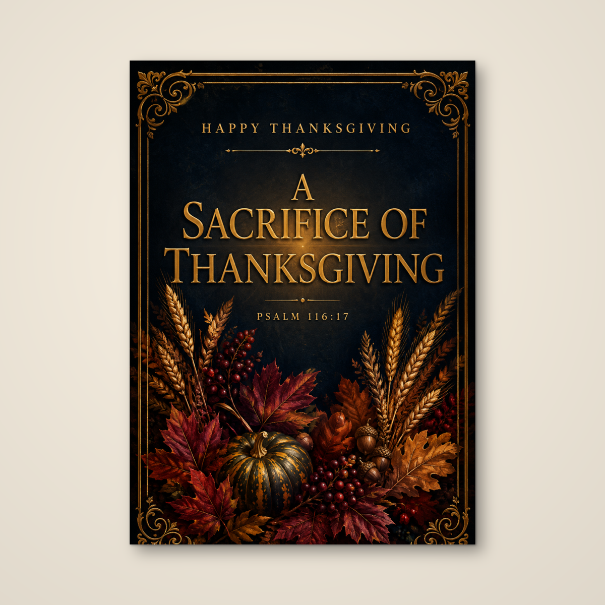 A Sacrifice of Thanksgiving — Thanksgiving Greeting Card