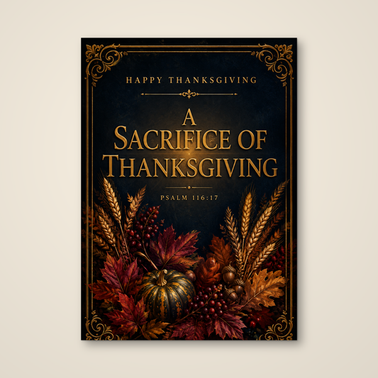 A Sacrifice of Thanksgiving — Thanksgiving Greeting Card