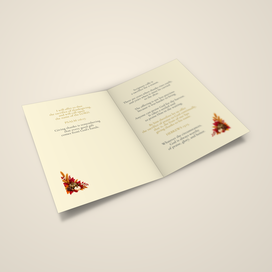A Sacrifice of Thanksgiving — Thanksgiving Greeting Card