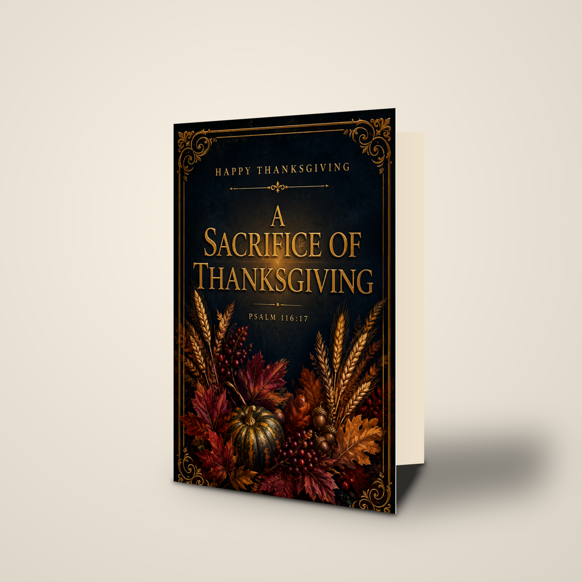 A Sacrifice of Thanksgiving — Thanksgiving Greeting Card