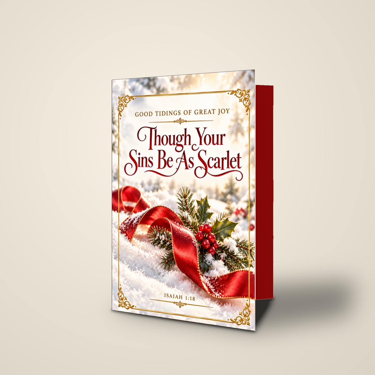 Though Your Sins Be As Scarlet — Christmas Greeting Card