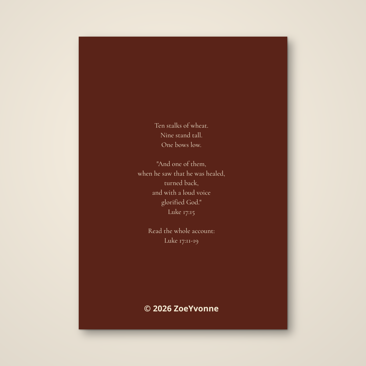 Where Are the Nine? — Thanksgiving Greeting Card